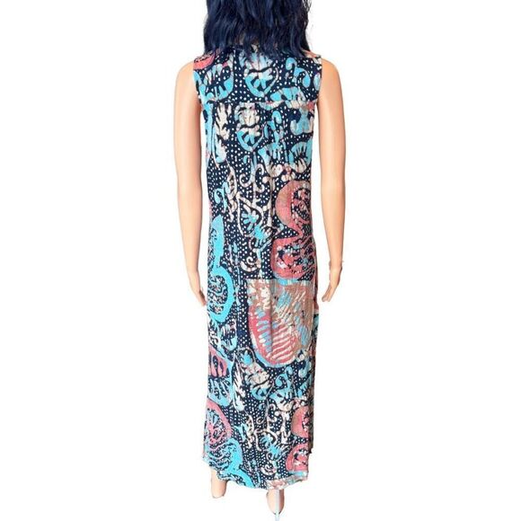 NEW Nic + Zoe Batik Stamp Linen Blend Midi Dress Size Small - Picture 7 of 8